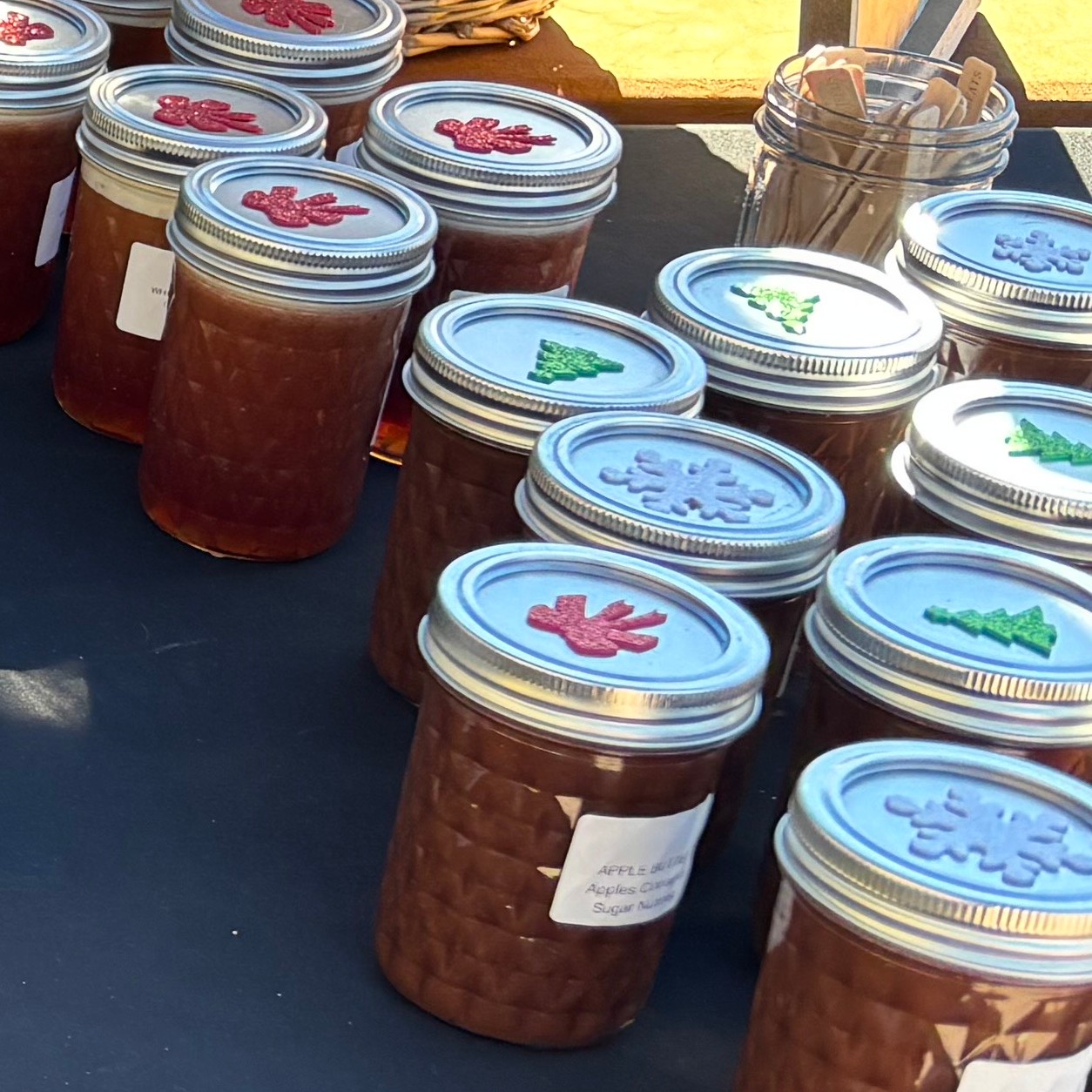 Homemade jams and spreads in jars