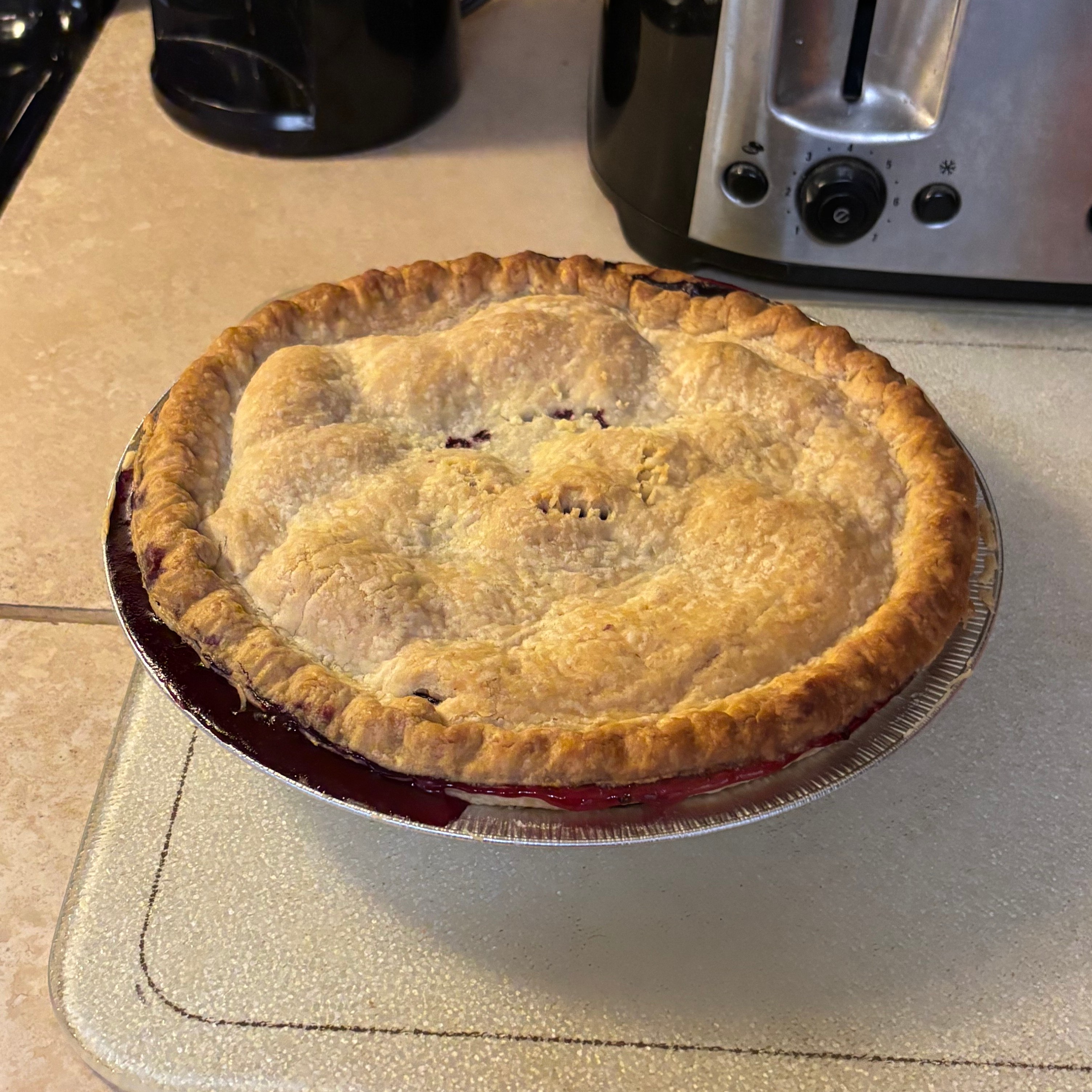 Golden brown berry pie
